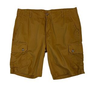 BKC Original Cargo Shorts Men 38 Brown Multi-Pocket 100% Cotton Casual 9" Inseam